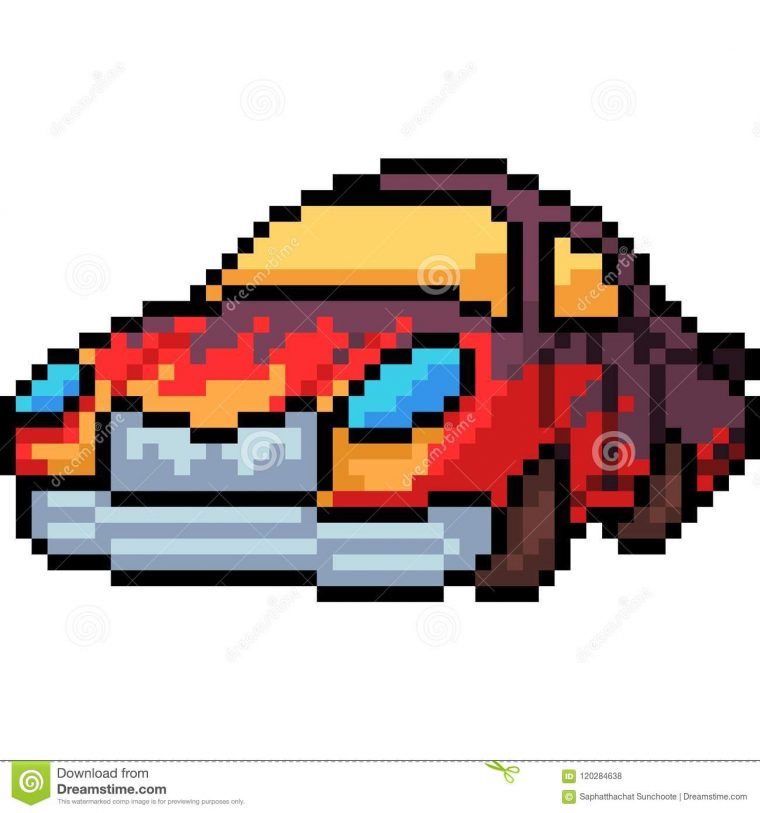 Vector Pixel Art Race Car Stock Vector. Illustration Of encequiconcerne Voiture Pixel Art