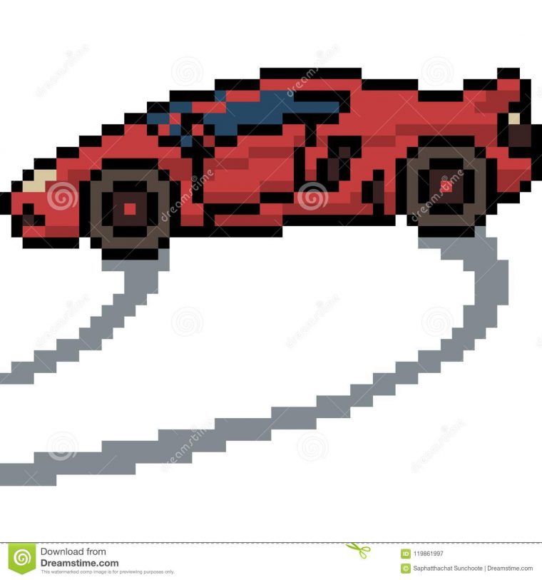 Vector Pixel Art Sport Car Stock Vector. Illustration Of avec Voiture Pixel Art