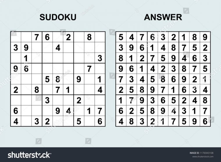 Vector Sudoku With Answer 172. Puzzle Game With Numbers concernant Sudoku Gs