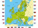 Vector Très Détaillée Carte Politique De L'union Européenne Avec Des  Drapeaux Et Capitales. Tous Les Éléments Sont Séparés Dans Des Couches à Capitale Union Européenne