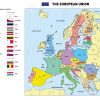 Vector Très Détaillée Carte Politique De L'union Européenne Avec Des  Drapeaux Et Capitales. Tous Les Éléments Sont Séparés Dans Des Couches à Les Capitales De L Union Européenne