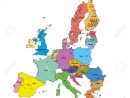 Vector Très Détaillée Carte Politique De L'union Européenne Avec Des  Drapeaux Et Capitales. Tous Les Éléments Sont Séparés Dans Des Couches avec Carte De L Europe Avec Capitales
