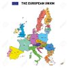 Vector Très Détaillée Carte Politique De L'union Européenne Avec Des  Drapeaux Et Capitales. Tous Les Éléments Sont Séparés Dans Des Couches concernant Carte De L Europe Avec Capitale