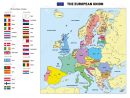 Vector Très Détaillée Carte Politique De L'union Européenne Avec Des  Drapeaux Et Capitales. Tous Les Éléments Sont Séparés Dans Des Couches concernant Carte Des Capitales De L Europe