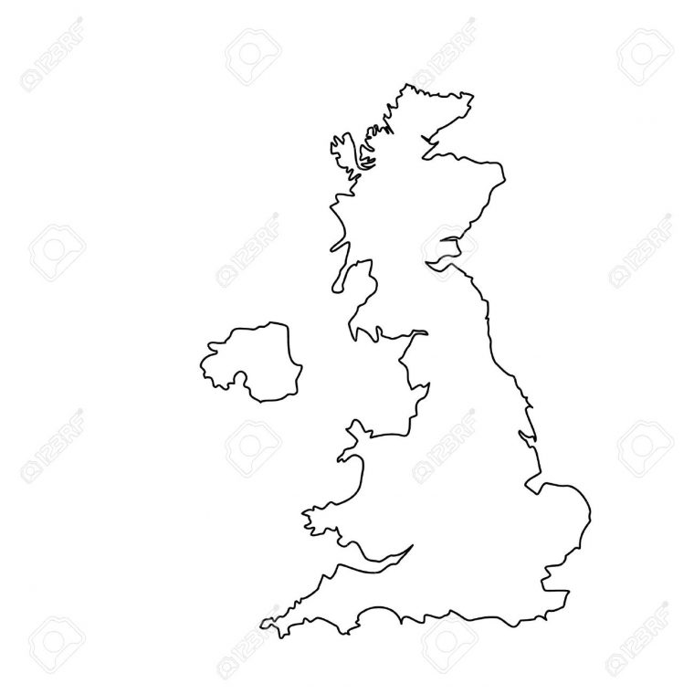 Vector Uk Carte Contour Dessin Illustration. Angleterre Icône Carte De  Ligne. Royaume-Uni De Grande-Bretagne. Uk Carte Comtés encequiconcerne Dessin De Angleterre