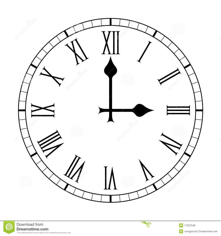 Visage D'horloge Ordinaire De Chiffre Romain Sur Le Blanc concernant Dessin Chiffre Romain