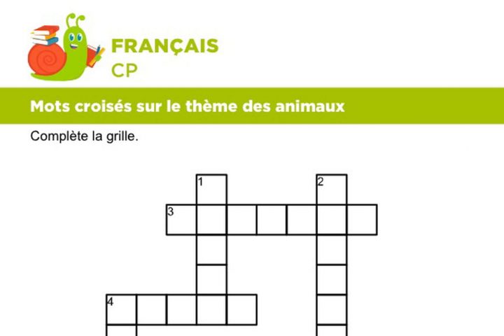 Vocabulaire, Mots Croisés Sur Le Thème Des Animaux Série 1 encequiconcerne Mot Croisé Cp