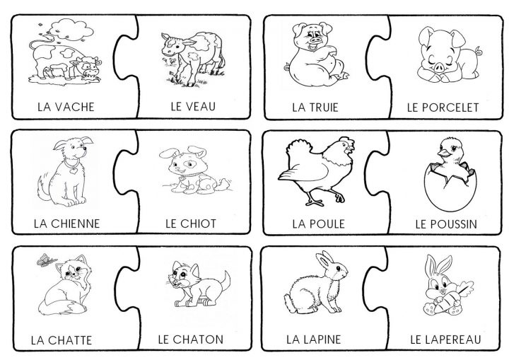 Voici Un Jeu De Memory-Puzzle Pour Apprendre Le Nom Des dedans Apprendre Le Nom Des Animaux