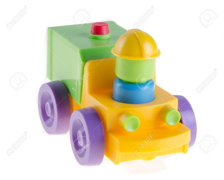 Voiture De Jouet Pour Bébé Sur Le Fond Blanc dedans Jouet Pour Voiture Bébé