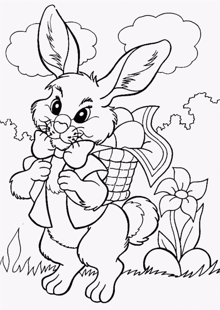 Vrac Coloriage À Dessiner Lapin De Paques serapportantà Dessin Pour Paques