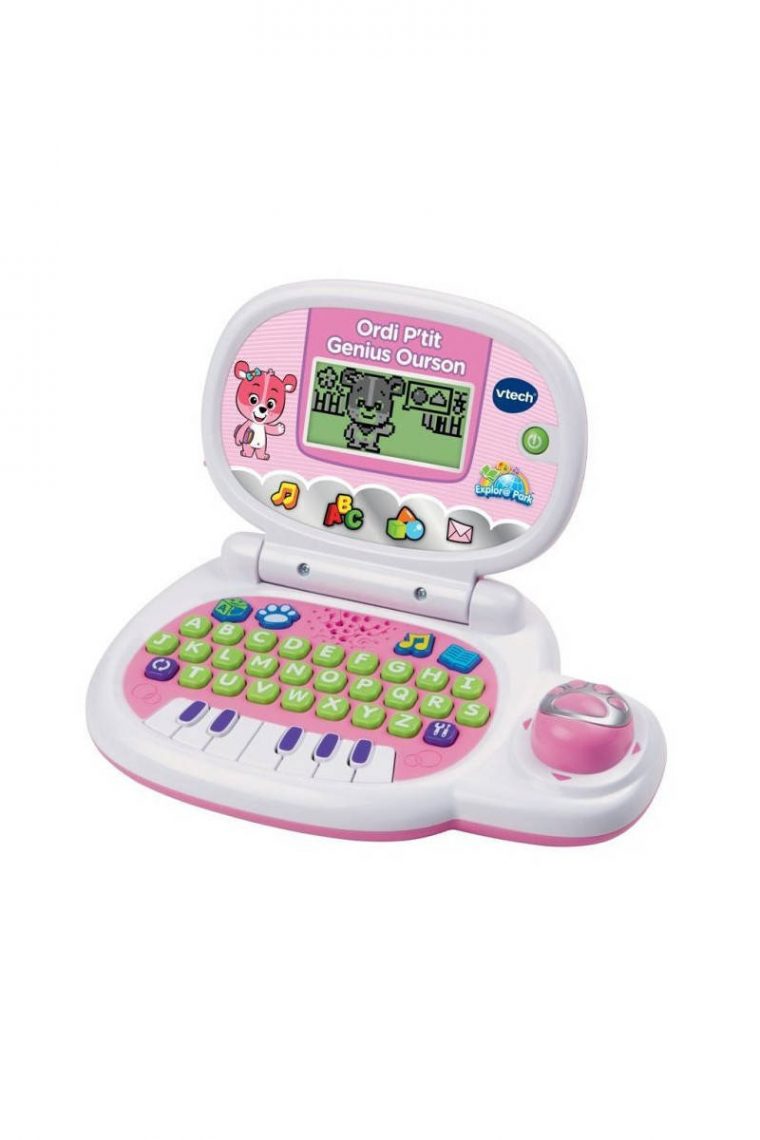 Vtech – Ordi P'tit Genius Ourson R , Vtech – Ordi P'tit Genius Ourson Rose  – Ordinateur Éducatif Enfant Tati.fr pour Ordinateur Educatif Enfant