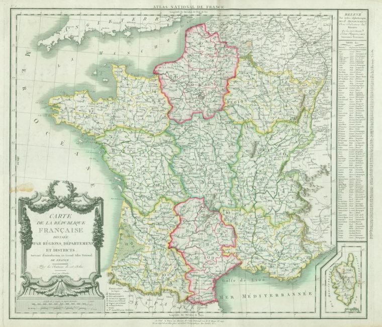 Vue Carte Atlas Topographique | Bibliothèque Historique Du intérieur Les Nouvelles Régions De France Et Leurs Départements