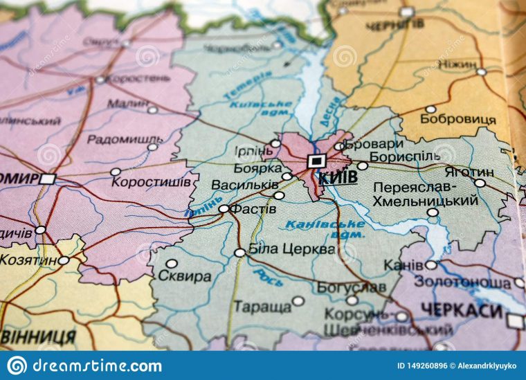 Vue De Carte De La Région De Kiev, Ukraine Sur Une Carte destiné Carte Géographique Europe