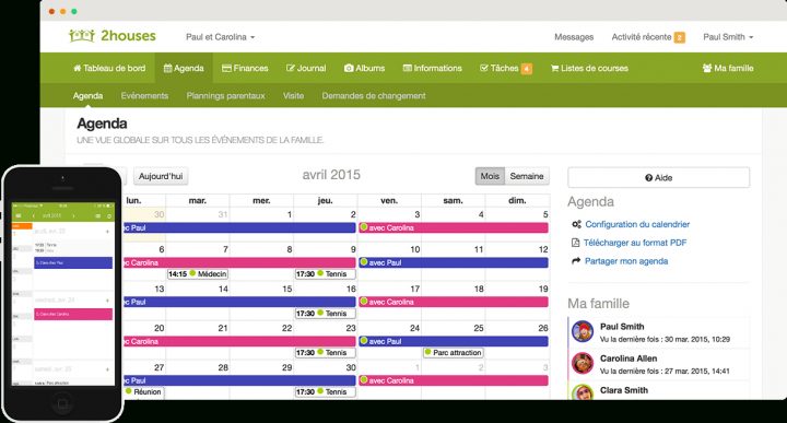 Web Et Application Mobile Pour Parents Séparés encequiconcerne Calendrier 2018 Enfant