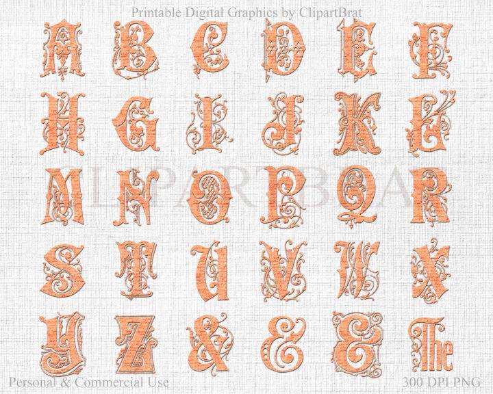 Wedding Alphabet Clipart Commercial Use Clip Art French encequiconcerne Alphabet En Script