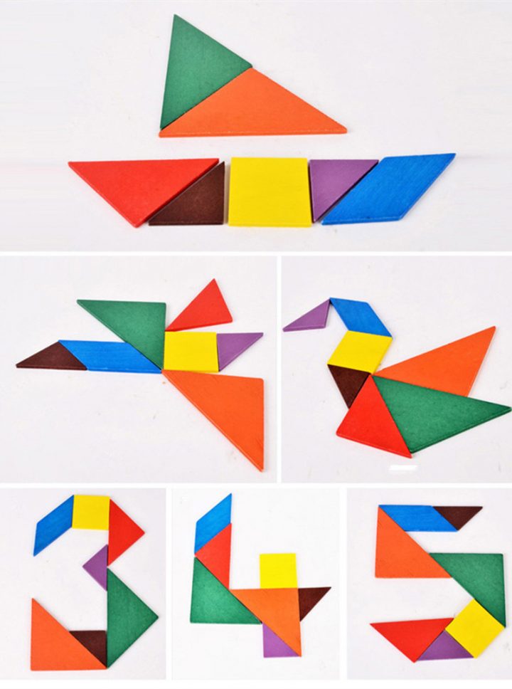 Wooden Tangram Puzzle pour Tangram Simple