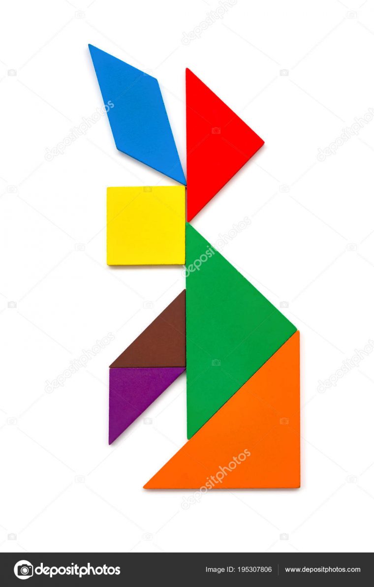 Wooden Tangram Shaped Rabbit White — Stock Photo © Freerlaw dedans Tangram Lapin