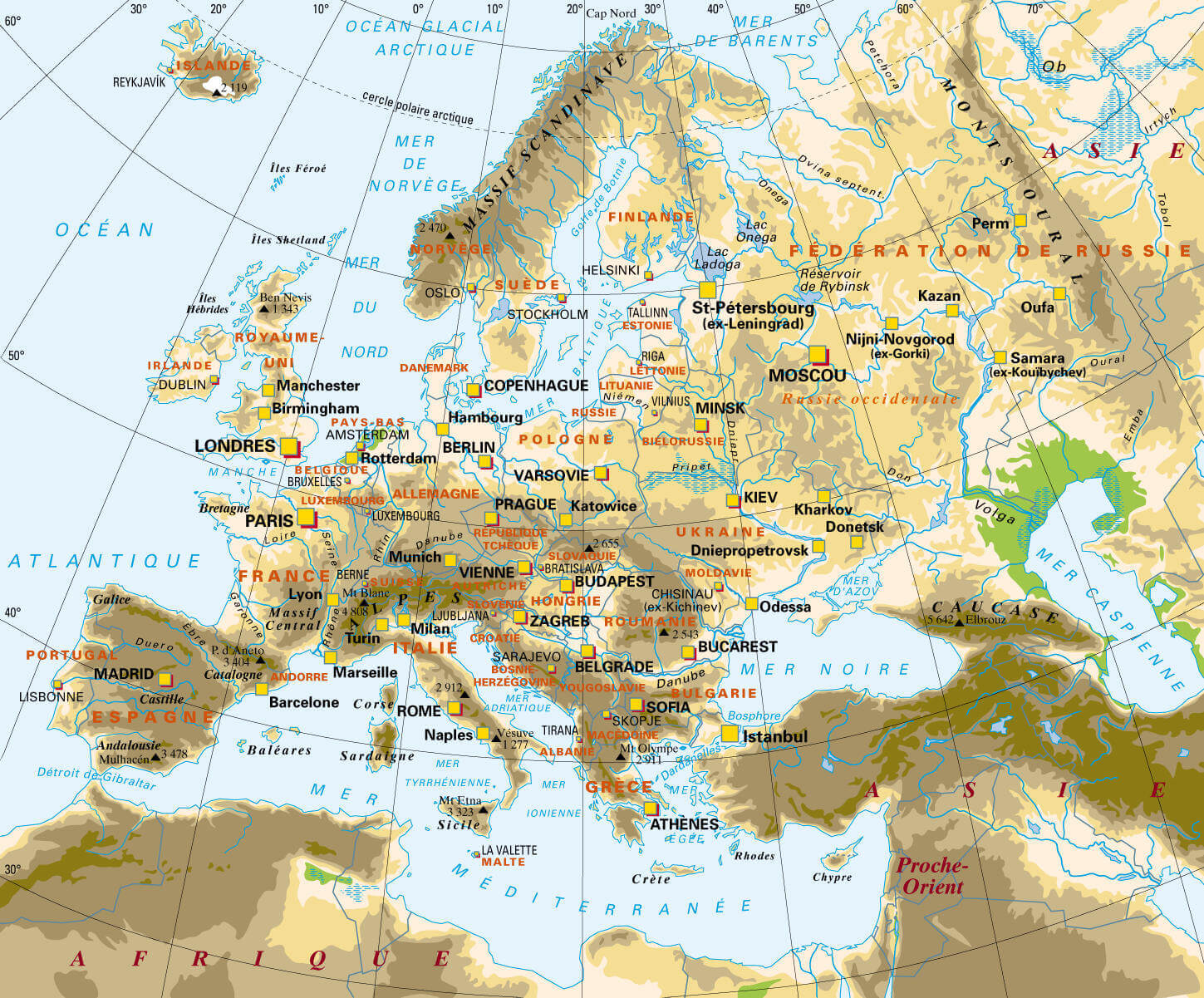 World Map And Europe serapportantà Carte Géographique Europe
