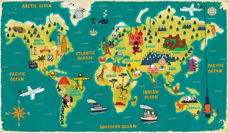 World Map – Paul Thurlby | Art Carte, Carte Du Monde A serapportantà Carte Du Monde Enfant