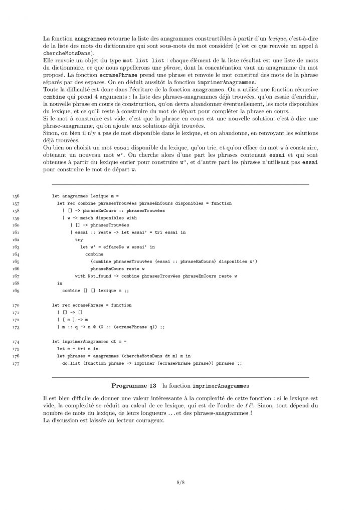 X-Ens Rmatique 2006 Mp Option  Corrigé – Alloschool avec Anagrammes À Imprimer