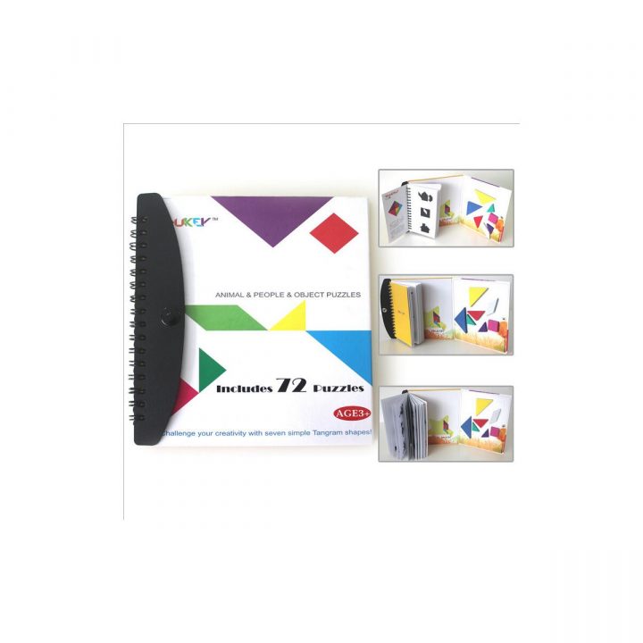 Yetenek Geliştiren Ürünler Diy Toy 6950139280009 Edukey Manyetik Şekiller  Eşleştirme Kitabı (Mental Gelişim Destek) Tangram Puzzle Aynı Gün Kargo dedans Tangram Simple