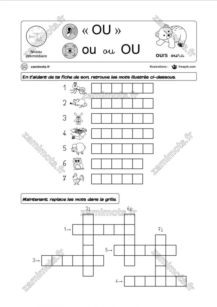 Zamimots – Tout Pour Apprendre Et S'amuser. pour Grille De Mot Fleches