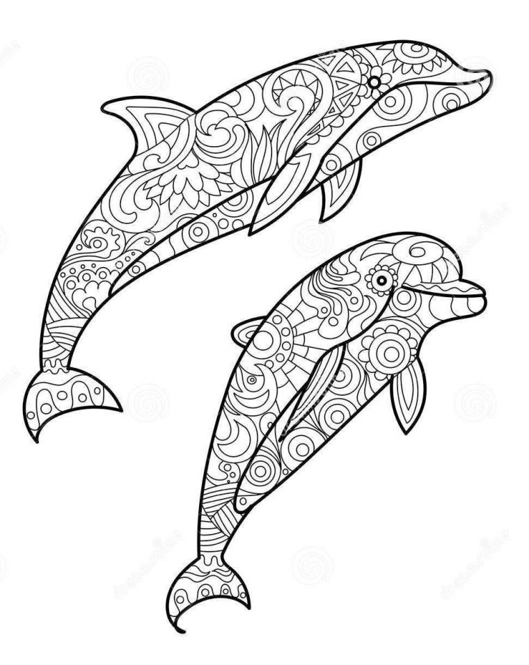 Zentangle-Dolphin-Drawing | Dolphin Drawing, Dolphin intérieur Coloriage A Imprimer De Dauphin