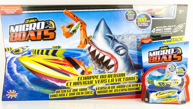 Zuru Micro Boats Racing Track Shark Attack Toy Review Juguetes Toys For Kids tout Voiture Requin Jouet