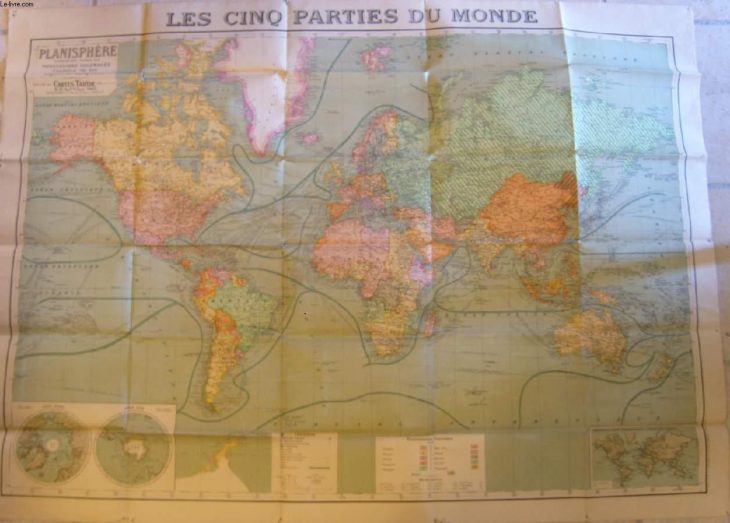 1 Carte Couleurs – Les Cinq Parties Du Monde intérieur Carte Du Monde En Ligne