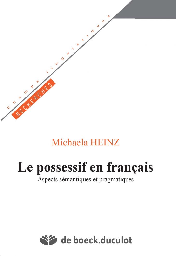 1. La Sémantique Du Possessif | Cairn à Esquiver Mots Fleches