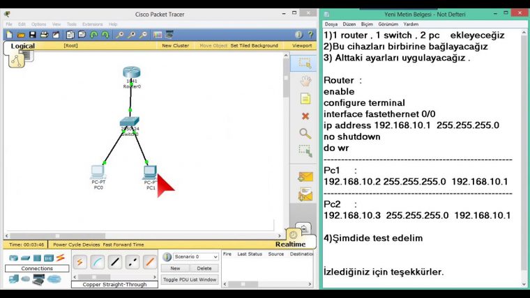 1 Router 1 Switch 2 Pc (Cisco Packet Tracer) Cisco Education dedans Relier Deux Pc