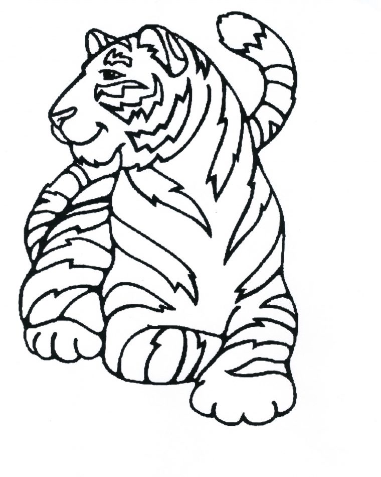 115 Dessins De Coloriage Tigre À Imprimer dedans Coloriage Bébé Tigre