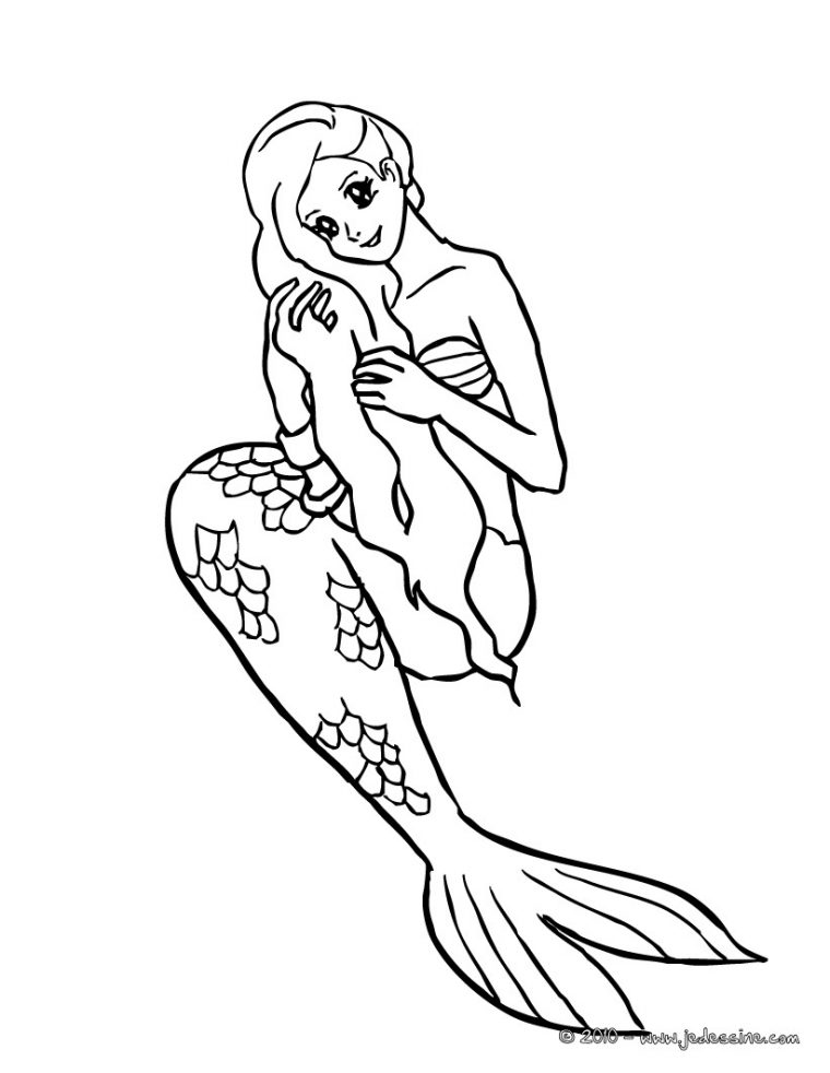 124 Dessins De Coloriage Sirène À Imprimer concernant Coloriage Princesse Sirene