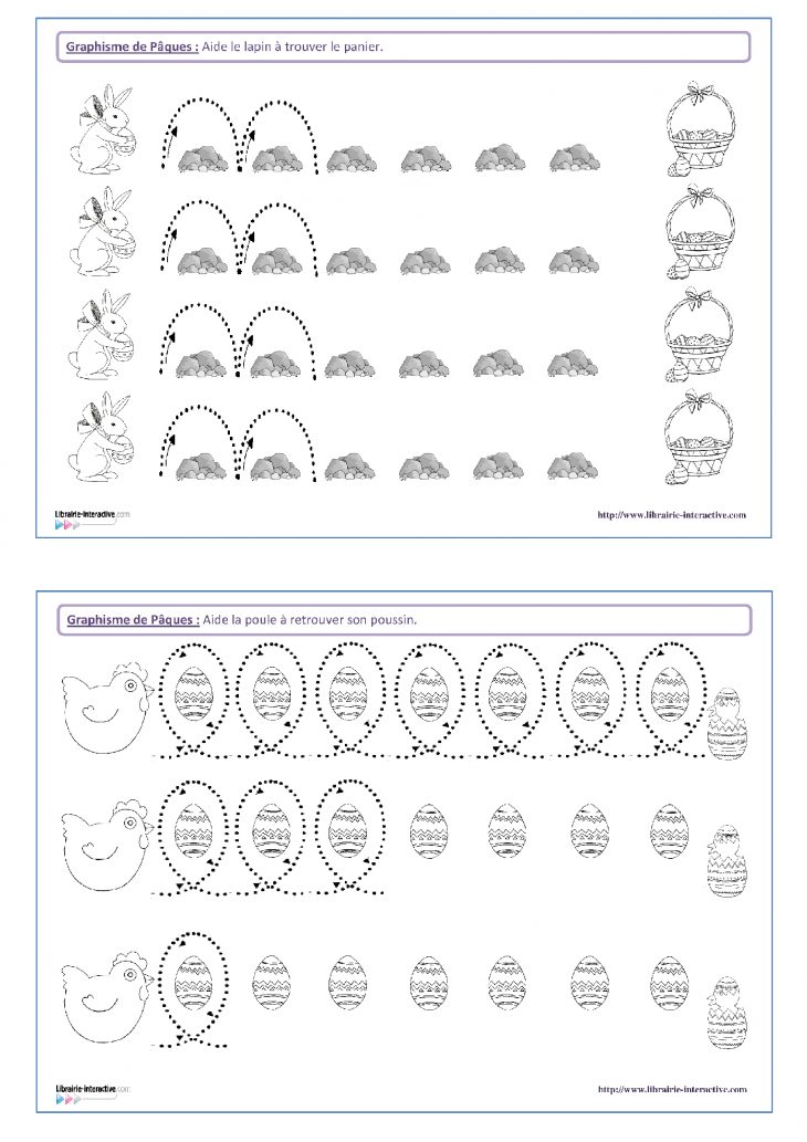 14 Fiches De Graphisme Sur Le Thème De Pâques, Pour Les à Exercice De Graphisme Petite Section A Imprimer