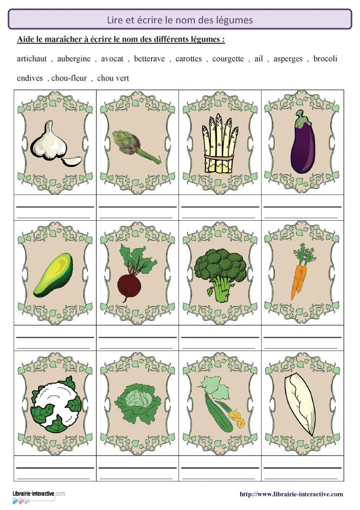 2 Fiches Pour Découvrir Et Reconnaître Les Légumes Puis concernant Nom De Legume