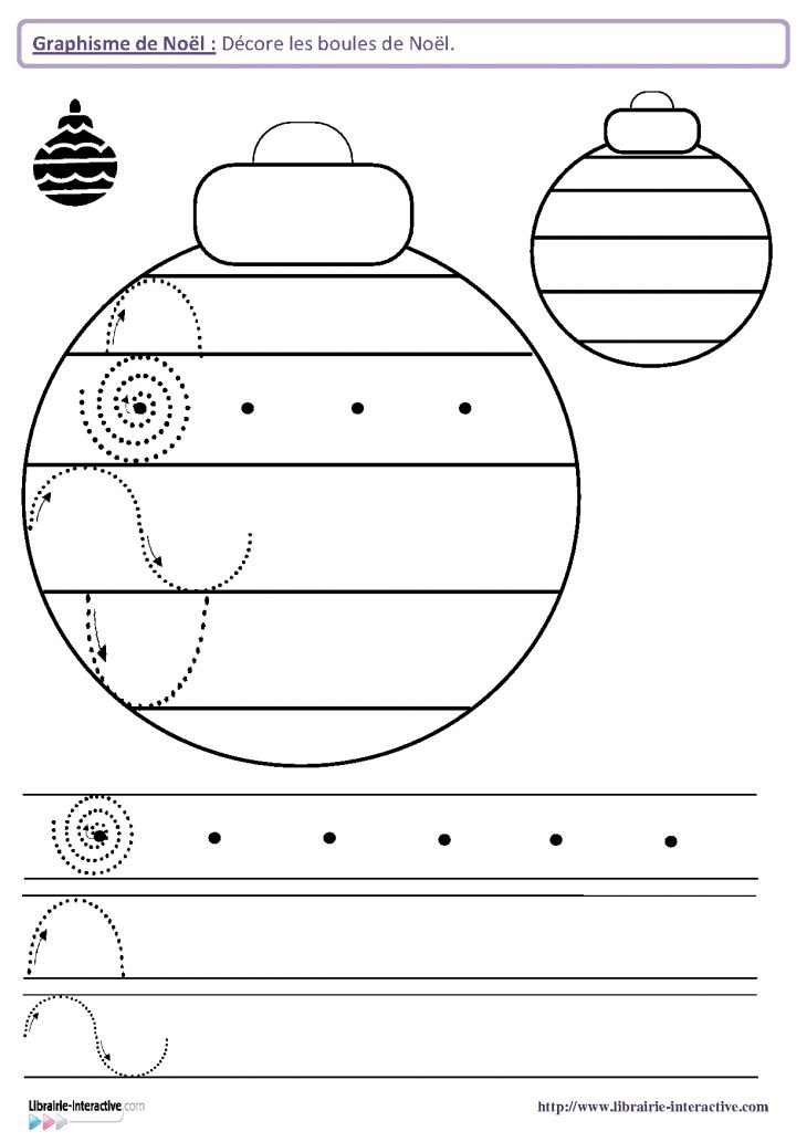 22 Fiches De Graphisme Sur Le Thème De Noël, Pour Les Élèves avec Noel Maternelle Grande Section