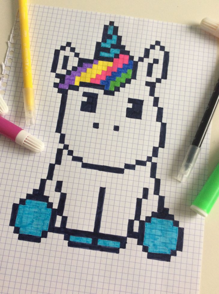 30 Drawn Pixel Art Unicorn Free Clip Art Stock Illustrations serapportantà Pixel Art Facile Fille