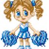 A Cheerleader Girl Illustrated In An Anime Or Manga Style, Rendered.. intérieur Pixel Art Facile Fille