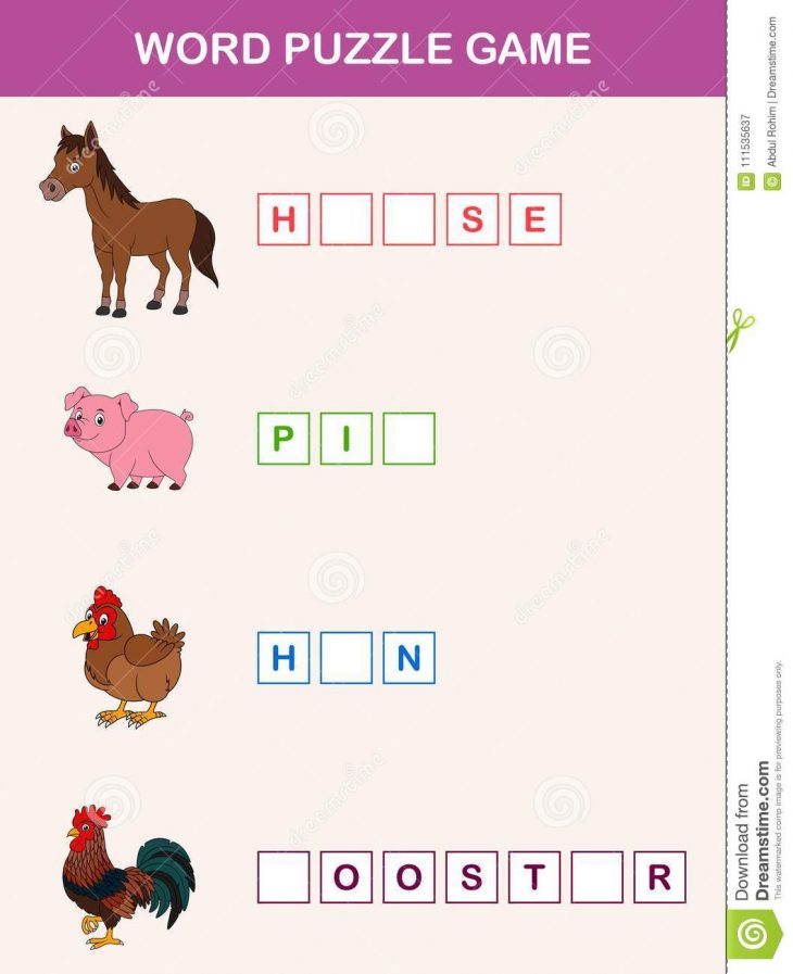 Accomplissez Le Jeu Éducatif D'enfants De Mots Étude Du pour Jeu Sur Les Animaux De La Ferme