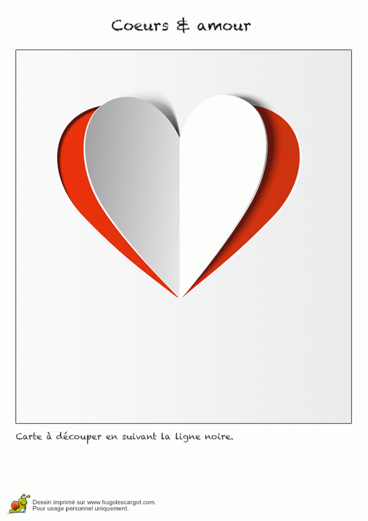 Activité Carte À Découper Cœur Et Amour avec Coeur A Imprimer Et Decouper