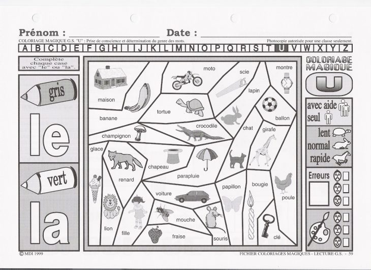 Activités Scolaires Et Périscolaires De La Gs: Coloriages tout Coloriage Magique Gs Cp