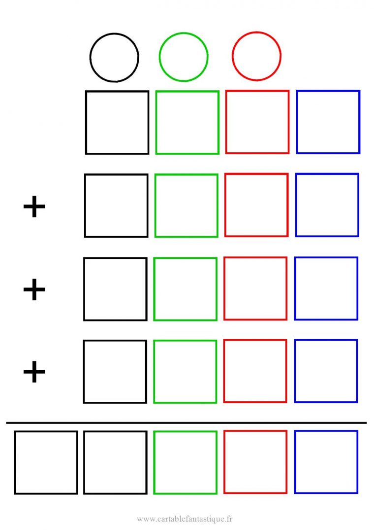 Addition À 4 Lignes Et 4 Colonnes | Mathématique Facile encequiconcerne Mathématiques Facile