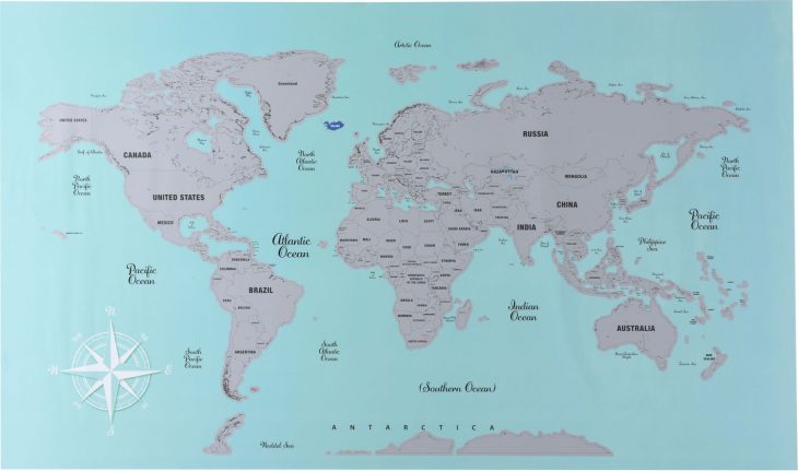 Affiche À Gratter Sur La Carte Du Monde destiné Carte Du Monde En Ligne