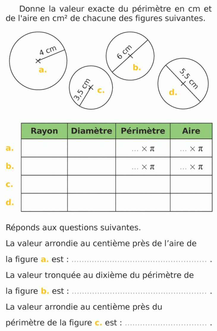 Aires Et Périmètres : Exercices De Maths 5Ème (Cinquième) À à Exercice Gratuit Cm2