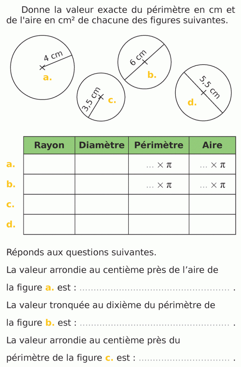 Aires Et Périmètres : Exercices De Maths 5Ème (Cinquième) À tout Exercice De Math A Imprimer 