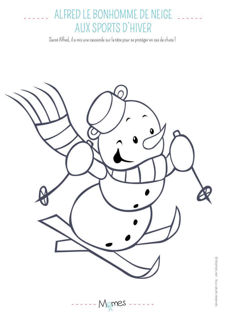 Alfred Le Bonhomme De Neige – Momes intérieur Coloriage Hiver Maternelle