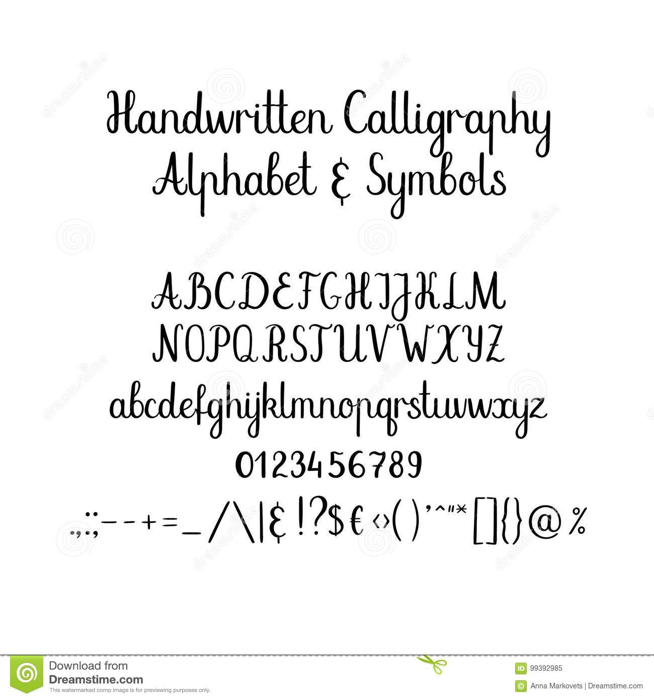 Alphabet Calligraphique Police Manuscrite De Brosse avec Modele Calligraphie Alphabet Gratuit