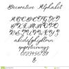 Alphabet De Calligraphie De Vecteur Lettres Florales Police tout Modele Calligraphie Alphabet Gratuit