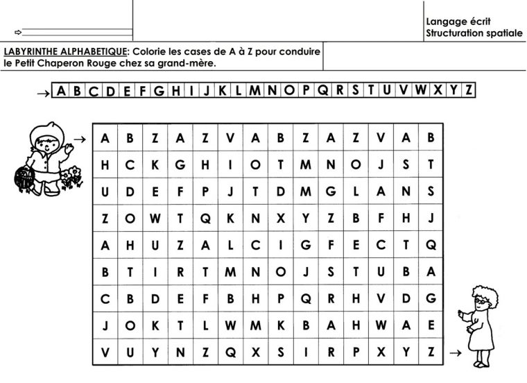 Alphabet: Labyrinthe Alphabétique – École Maternelle Gellow serapportantà Alphabet À Colorier Maternelle