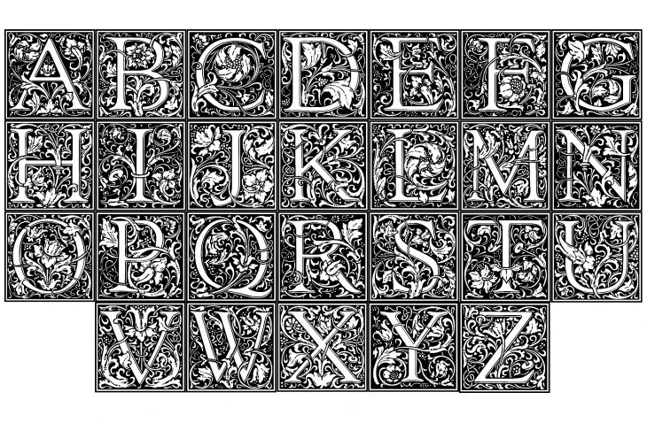 Alphabet William Morris – Anti-Stress & Art-Thérapie serapportantà Coloriage Alphabet Complet A Imprimer